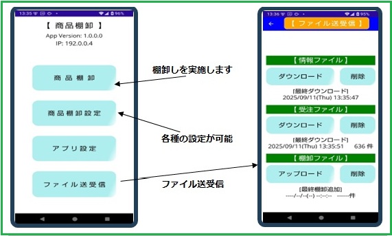安価なスマホを使用して、いつでも棚卸し可能。